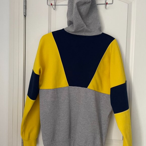 Adidas Originals MENS Samstag Panel Hoody Grey/Yellow FM2209 - Picture 4 of 6